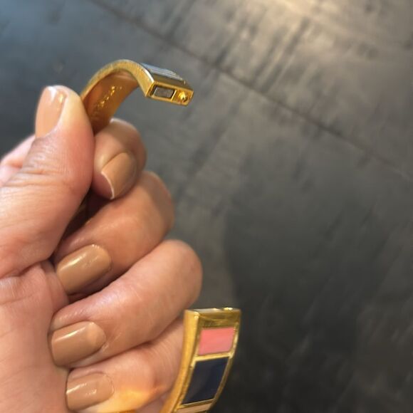 Kate Spade 'Jump for Joy' Idiom Bangle Bracelet, Multi Colorful Gold-Tone - Picture 5 of 10